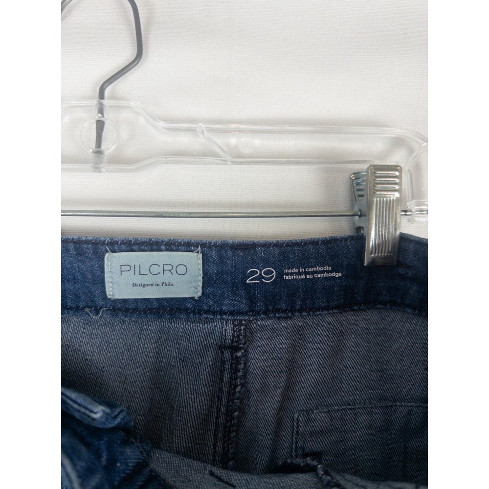 Pilcro Anthropologie Wide Leg Jeans Womens 29 Blue Cropped Culotte Sailor - Picture 7 of 7